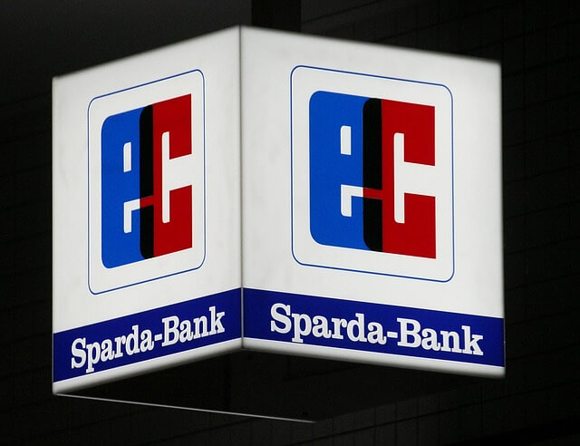 EC Kartenzeichen der Sparda Bank zum Geld abheben